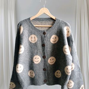 Smiley Knit Cardigan