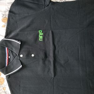 New Solid Black Polo T Shirt