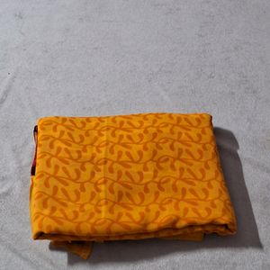 Yellow-Orange georgette Saree