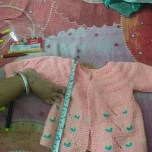 Peach Colour Baby Sweater