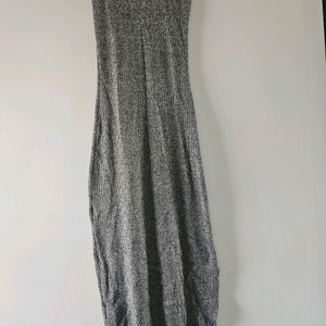 Sleeveless Ribbed Grey Bodycon Dress