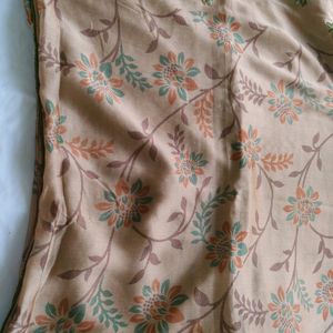 Nude Floral Print Sarees (Women's)