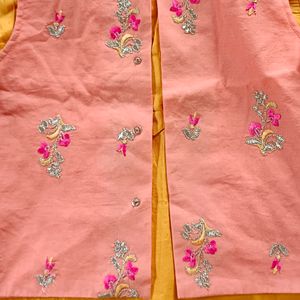 Kids Kurta with Embroidered Jacket