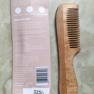 Oil Treated Kacchi Neem Wooden Hair Comb