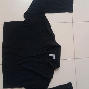 Black crop top full sleeves