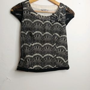 Black And Cream Casual Top (Girl' s)