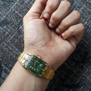 RIZEN gold Watch With Green Analogue