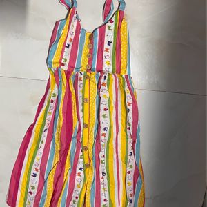 Multicolor Cotton Strappy Dress