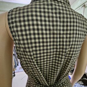 Checkered Wrap Top