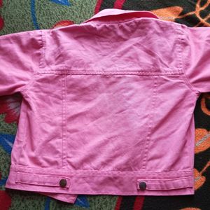 Pink Denim Jacket Top