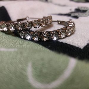 Antique Crystal Hoop Earrings