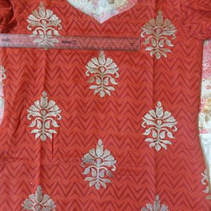 WOMEN COTTON SILK STRAIGHT KURTA SET