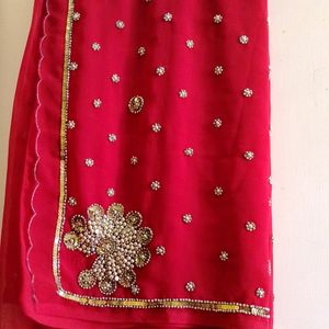 Heavy Red Saree For New Bride