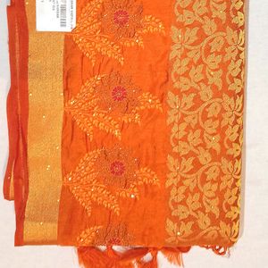 Orange Silk Sare