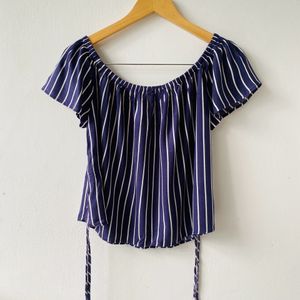 H&M Blue Strips Top