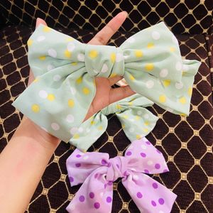 PACK OF 4 BIG SIZE POLKA DOT BOWS