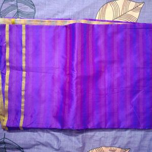 Violet Striped Saree BRAND NEW !