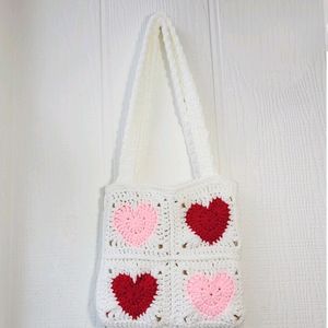 Crochet❤️🩷 Heart Shoulder Bag