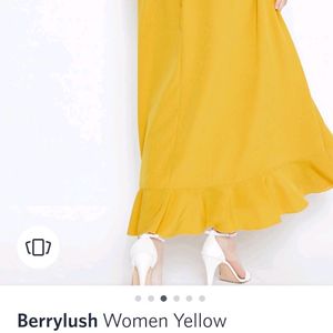 Berrylush Mustard Yellow Flared skirt