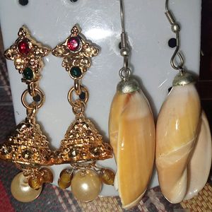 3 Pair Of Earrings Trend And Traditional😻 Unused�