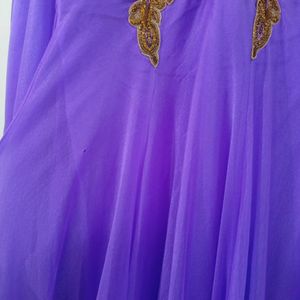 Violet Gown With Dupatta