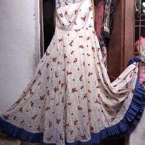 Embroidered Full Ghera Gown