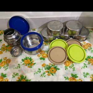 Combo Of 7 Steel Tiffin Boxes