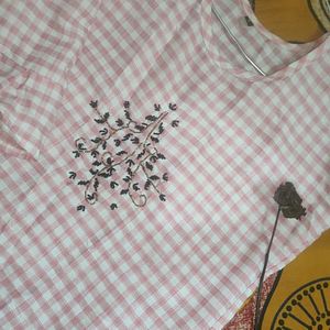 Pink Checks Kurti