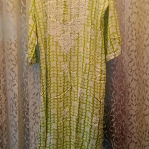 Lime Green Lucknowi Kurta🌹🌹