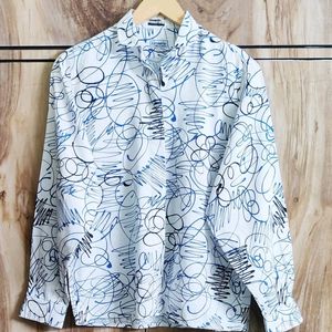 White Printed Shirt Size-36