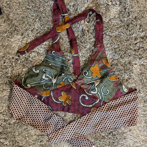 Ethnic Tie Halter Blouse / Top