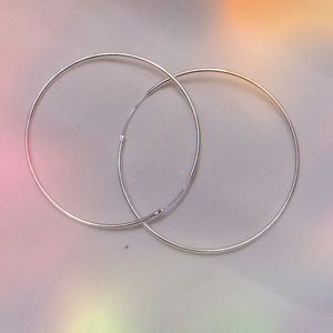 925 Silver Sterling Plain Bali Hoop