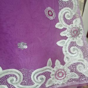 Partywear Lavender Saree