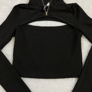 H&M Black Cutout Top