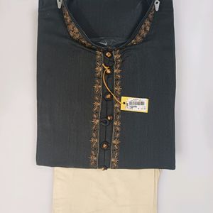 Kurta Chudidar Set (Black)