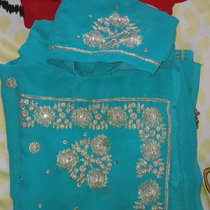 Crepe Festive Wear Saree With Blouse