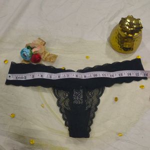 Stylish Black See Through Thong Penty