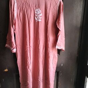 Chikankari Kurta Dusty Pink