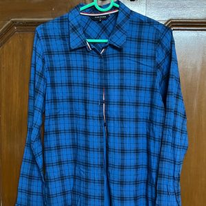 Harvard Unisex Blue & Black Checkered Shirt