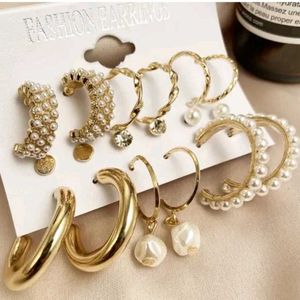 Stylish gold Plated earrings For Girls (Pack Of 9)