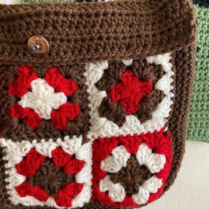 Crochet Apple Theme Sling Bag