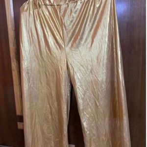 Golden Shimmer Palazzos Pants