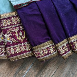 Velvet And Net Party Wear Saree