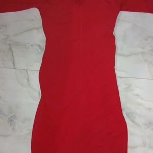 Red Slit Bodycon Dress