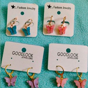 Butterfly Drop Earrings (Pack Of 1)