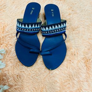 Blue Color Hand Work Max Sandal