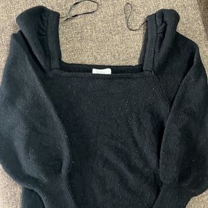 H&M Sweater Top With Puff Sleeves