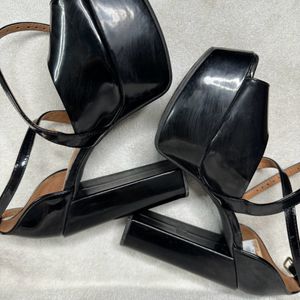 Very Comfortable Black Platform Block Heels