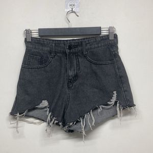 carcoal ripped shorts