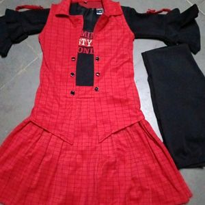 Three Piece Red Black Dress